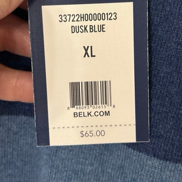 Crown & Ivy NWT Cotton Cashmere Blend Blue Rugby Striped Lightweight Sweater XL - Picture 14 of 14